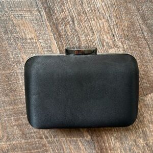 Black satin small clutch